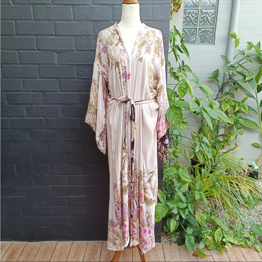 Spell & The Gypsy Vintage OS Blue Skies Reversible Rare Unicorn Kimono Duster - Picture 9 of 16